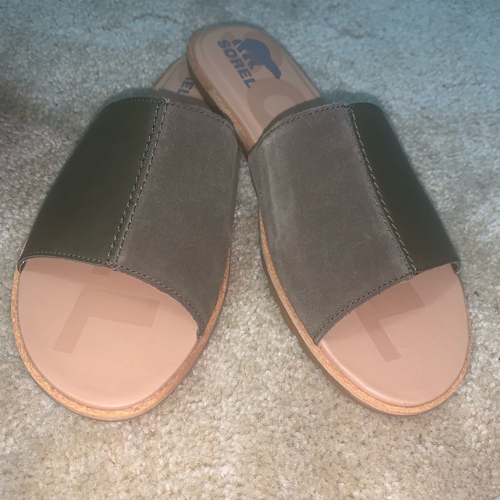 Size 10 green sorel ella ll block slide